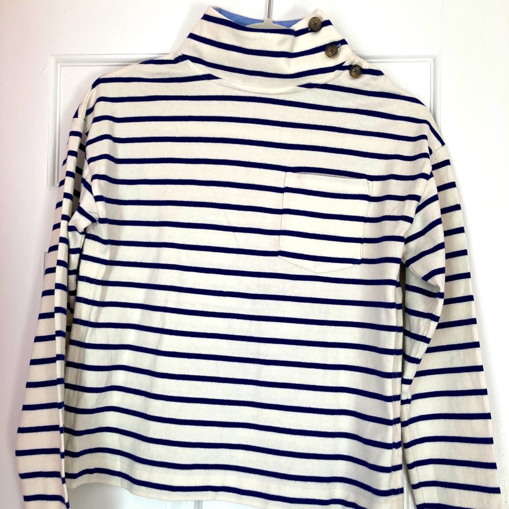 Vineyard Vines Navy Striped Mock Turtleneck